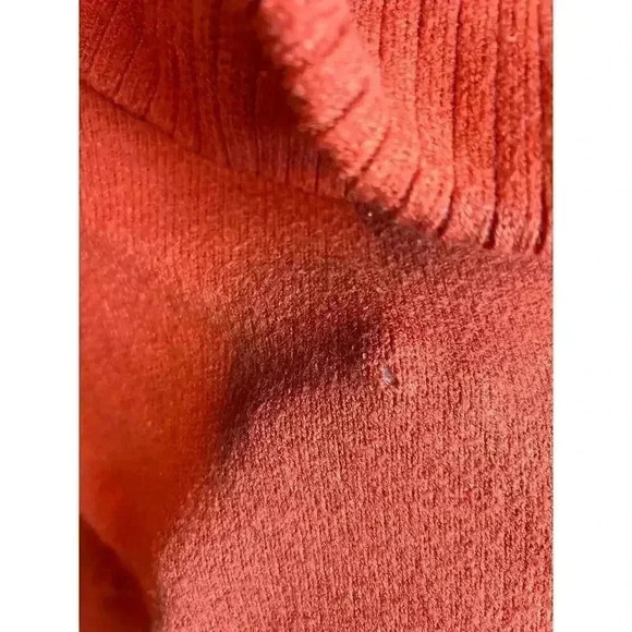 Anthropologie Cowl Neck Balloon Sleeves Sweater Burnt Orange Size S - Picture 3 of 8